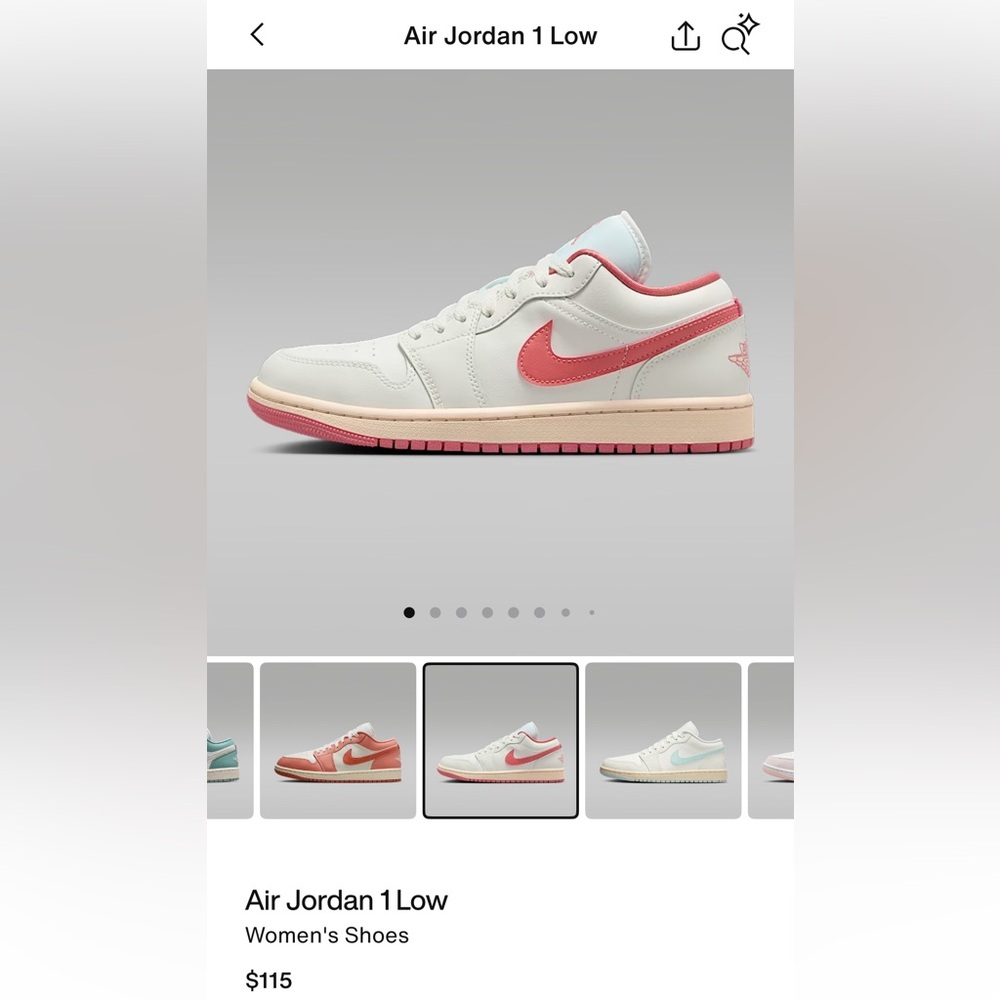 Nike Air Jordan White and Coral Sneakers